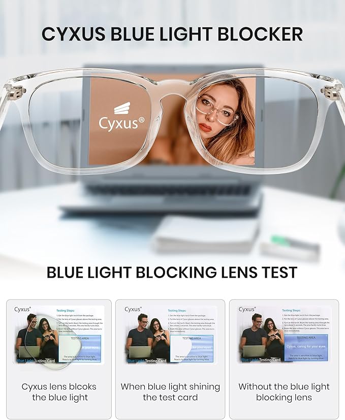 Cyxus Blue Light Glasses for Men Women Reduce Eye Strain UV Blocking for Computer Screen 8082
