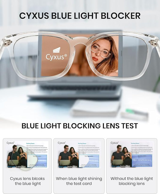 Cyxus Blue Light Glasses for Men Women Reduce Eye Strain UV Blocking for Computer Screen 8082