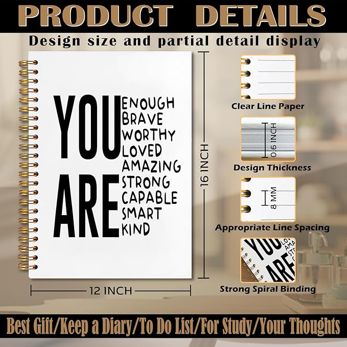 Inspirational Christian Spiral Notebook 5.5x8.3, You Are Bible Journaling Notebook for Note Taking, Inspirational Christian Gifts for Women, Bible Verse Scripture Journal