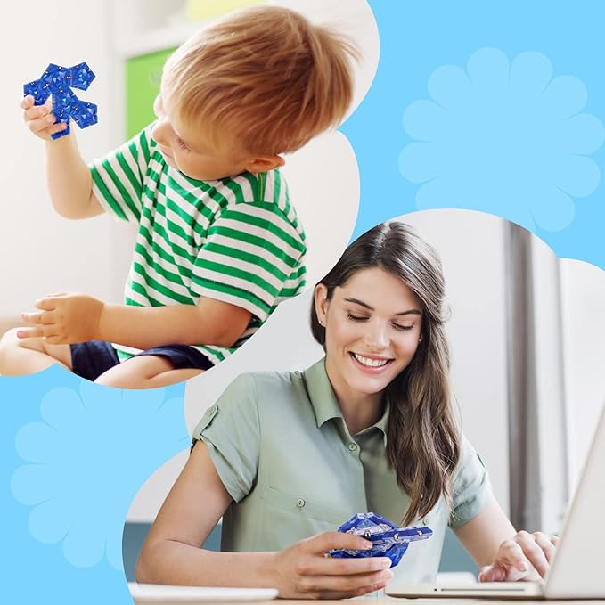 LAFFTRAK Magnetic Fidget Sphere Magnet Toys - Crystal Diamond Blue - Magnets Sensory Toys - 12 Piece Set - Creativity Beyond Imagination, Inspirational, Recreational, Fun Desk Toy for Adults