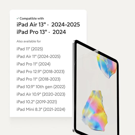 Paperlike 3 Screen Protector (2x) for iPad Air 13” (2024/25) & iPad Pro 13” (2024) – True Paper-Feel, Bubble-Free Install (Butterfly), Protects Pencil Tip