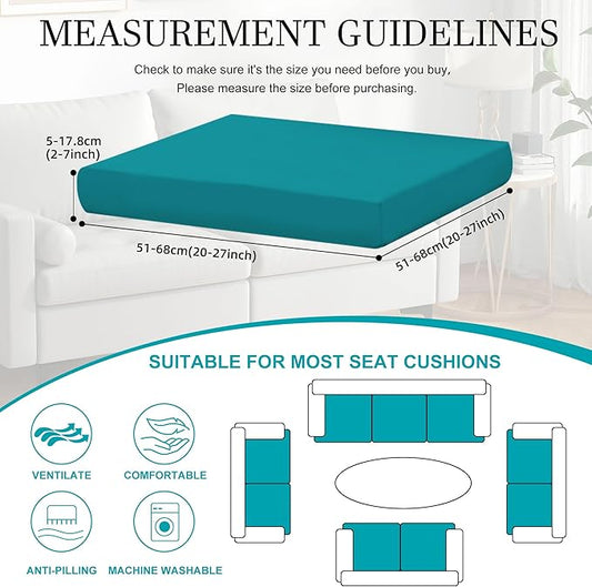 12 Pcs Stretch Patio Cushion Covers,Outdoor Couch Covers Replacement,Outdoor Couch & Sofa Slipcovers,for Patio Furniture Cushion Covers,Washable Reusable Furniture Protector (Peacock Blue,Cover Only)