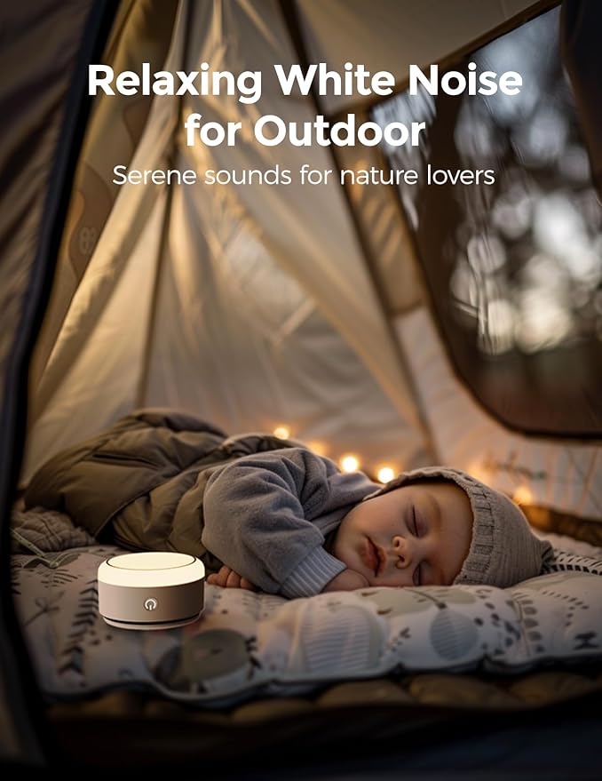 Momcozy Sound Machine for Baby-20 Soothing Sounds & Touch Warm Light Portable White Noise for Kids & Adults for Sleeping Timer and Memory | Ideal Travel Companion & Nursery Must-Have