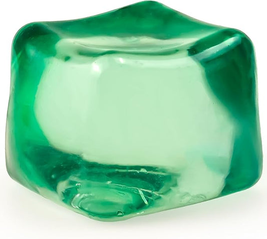 Sensory Stress Cube – High-Density Gel-Filled Ice Cube Squishy Fidget Toy for Anxiety Relief, Slow Rising, ADHD & Focus Aid, for Kids & Adults – 2.1", 1Pc, Green