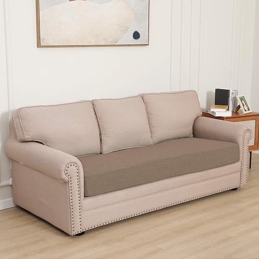 Easy-Going Stretch Cushion Cover Sofa Cushion Furniture Protector Sofa Seat Sofa slipcover Sofa Cover Soft Flexibility with Elastic Bottom(Sofa Cushion, Camel)