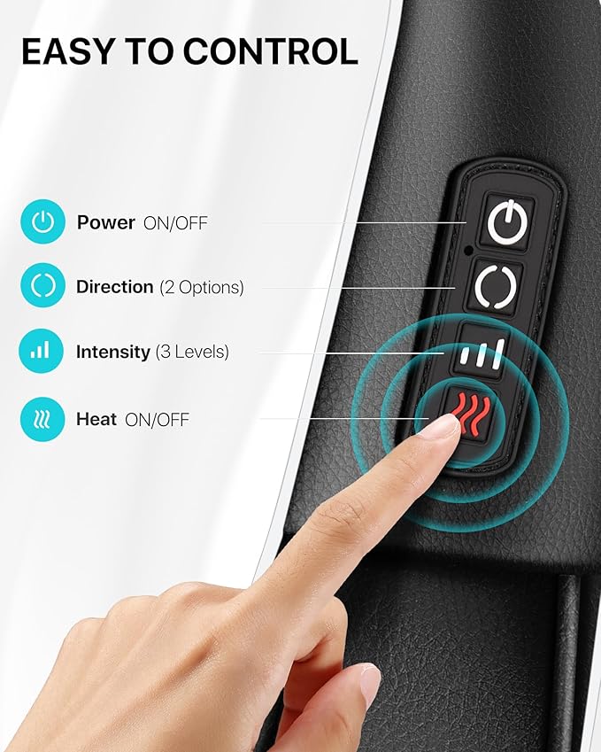 Back and Neck Massager for Pain Relief Deep Tissue with Heat, 3D Kneading Shiatsu Neck and Back Massager for Shoulder Full Body Home Office Car Use, Birthday Day Gifts for Dad Men Mom Women