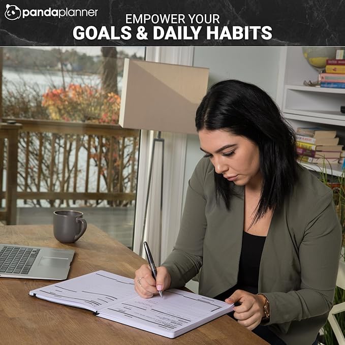 Panda Planner Pro 2025-2026 – 6 Month Large 8.5x11 Undated Academic & Productivity Planner – Weekly, Monthly & Daily Agenda, Calendar Organizer, Work Planner, and Personal Development Tool – Large, Black