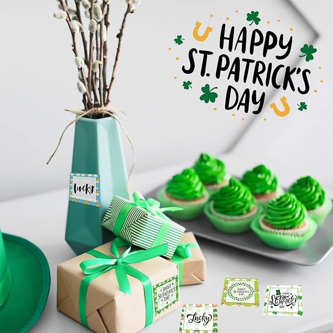 9 Pieces St. Patrick's Sticky Notes Shamrock Sticky Notes Self-Adhesive St. Patrick's Sticky Note Pads Sticky for School Office Home Supplies Students Teachers Presents