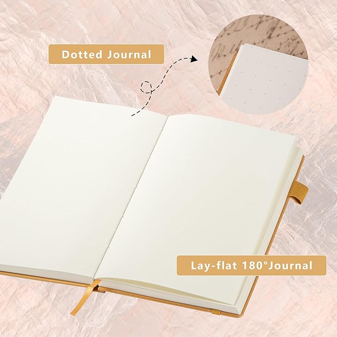 TIEFOSSI Constellations Dotted Journal Notebook-A5 Writing journals with 100gsm 400pages Paper, Hardcover Bullet Organizers Notebook for Women, Men, Teens (Leo)