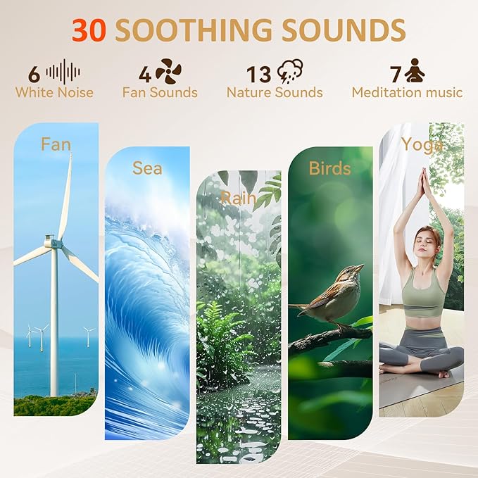 Sunrise Alarm Clock for Wake Up: White Noise Machine for Adults Sleeping, 12 Light Colors, 30 Sleep Sounds, 20 Brightness, 32 Volume - Sunrise Lamp with Touch Control for Bedrooms and Better Sleep