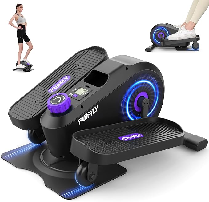 FUNMILY Under Desk Elliptical, Desk Bike Pedal Exerciser, Fully Assembled Leg Exerciser 2 in 1 Seated Standing Elliptical, Ultra-Quiet Mini Elliptical Machines for Home Office Use