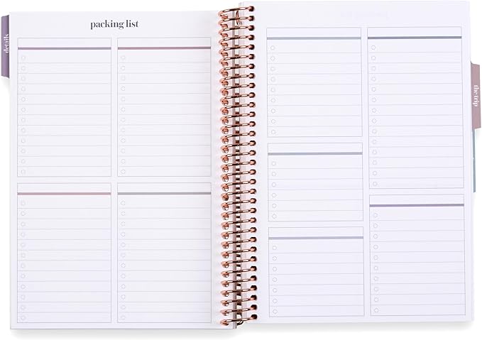 Erin Condren A5 Travel Journal Vacation Planner, For Planning Your Next Trip and Journaling Your Adventures, Traveler's Collage Cover, Tabbed Sections for Added Organization, Stickers Included
