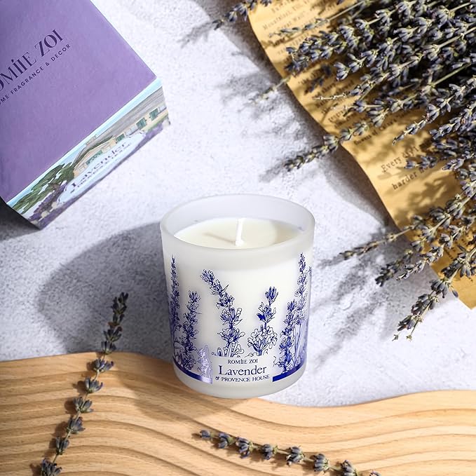 Scented Candle - Lavender & Rosemary- 6oz Aromatherapy Soy Wax Jar Candle for Home, Gifts for Women - 170g