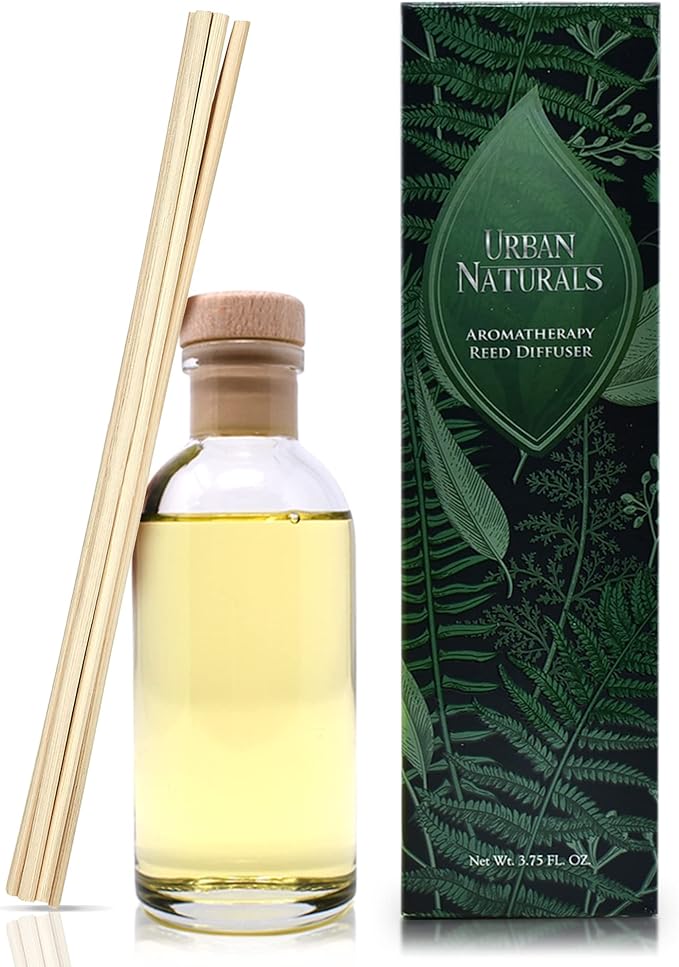Urban Naturals Vanilla Lime Reed Diffuser Set | Made with Essential Oils | Zesty Lime, Sweet Cane Sugar, Creamy Vanilla & Tonka Bean | Made in The USA