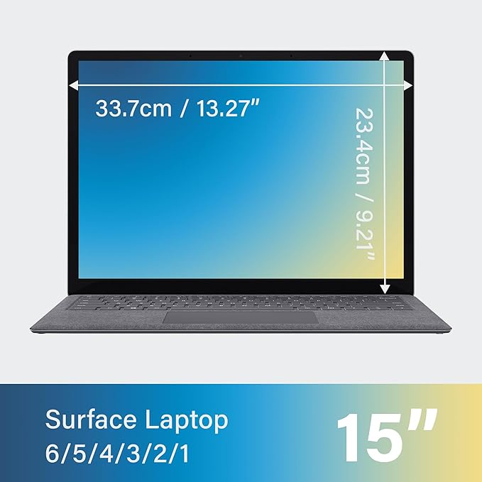 SenseAGE Magnetic Privacy Screen Protector for Surface Laptop 15 inch (6/5/4/3/2/1), Removable Anti-Glare Blue Light Filter, Compatible with Surface Laptop 15"
