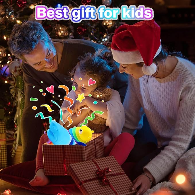 Sensory Slug Halloween Fidget Toys for Kids, Autism Stress Relief, Travel Essential for Car Airplane, Toddler Sensory Toys,Christmas Stocking Stuffers Gifts for Girls Boys(Shark and Slug)