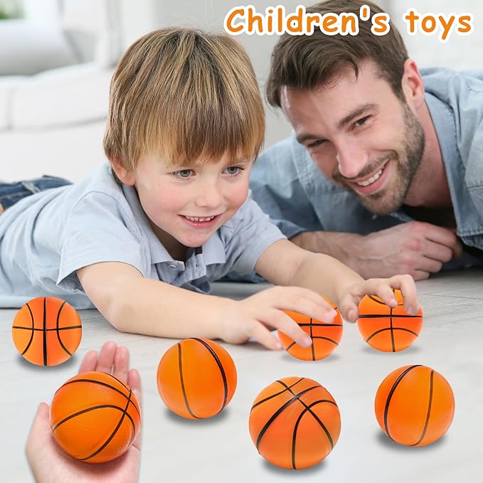 30PCS Large 2.5inch Squeeze Basketball Ball,Stress Sports Ball,Mini Foam Balls Anxiety Stress Relief for Basketball Party Favor Decoration Sports Theme Game Kids Prizes