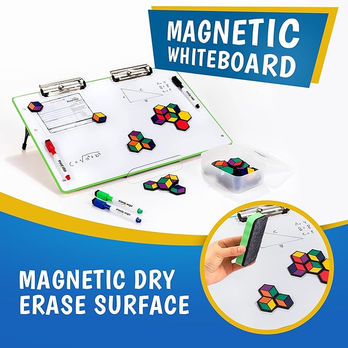 Slant Board for Writing - Adjustable Magnetic Whiteboard & 22° Angle Ergonomic Desk for Reading, Writing, & Drawing for Students, Teachers – Ideal for Posture, Study, & Orientation – Green