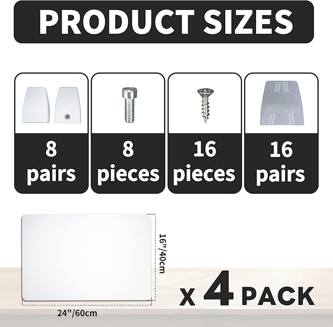 Nisorpa 4PCS Desk Dividers Privacy Desk Panel,Frosted Acrylic Partitions with Clips,Classroom Privacy Shield for Student Desks Protective Noise and Visual Guard for Office,School - 23.6 "L X 15.8 "W