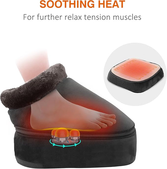 Snailax Shiatsu Foot Massager with Heat,Gentle Foot Warmer,2-in-1 Electric Feet Massage,Kneading Massagers for Back,Leg,Feet Warmer Under Desk,Gifts for Women,Men