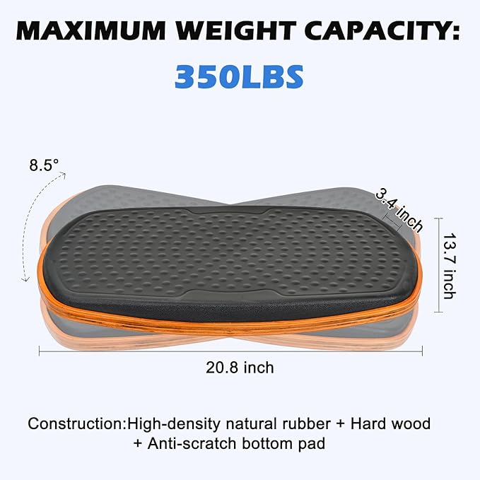 Office Standing Desk Anti Fatigue Mat Wooden Wobble Balance Board Stability Rocker Ergonomically Engineered for Stand Up Desks Desk Riser Workstation