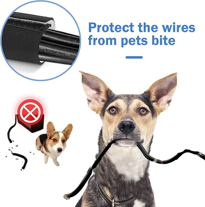 JOTO 2 Pack Cable Management Sleeve, 130" Cord Organizer System with Hook&Loop for TV Computer Office Home Entertainment, Flexible Cable Sleeve Wrap Cover Wire Hider System -Black, 2 Large