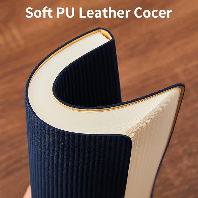 Lined Journal Notebook for Work College Ruled Note Book 7.2"x9.6" B5 PU Leather Daily Journaling 160 Pages for Women Men Writing Home School Supplies Business