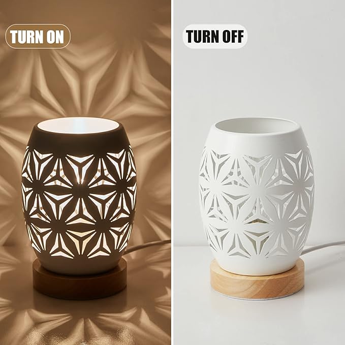 OuXean Bedside Table Lamp, Small Night Light Metal Lampshade and Wood Base, E12 40W Desk Lamp for Bedroom Living Room Home Decor Office Restaurant Bar, White, Without Bulb