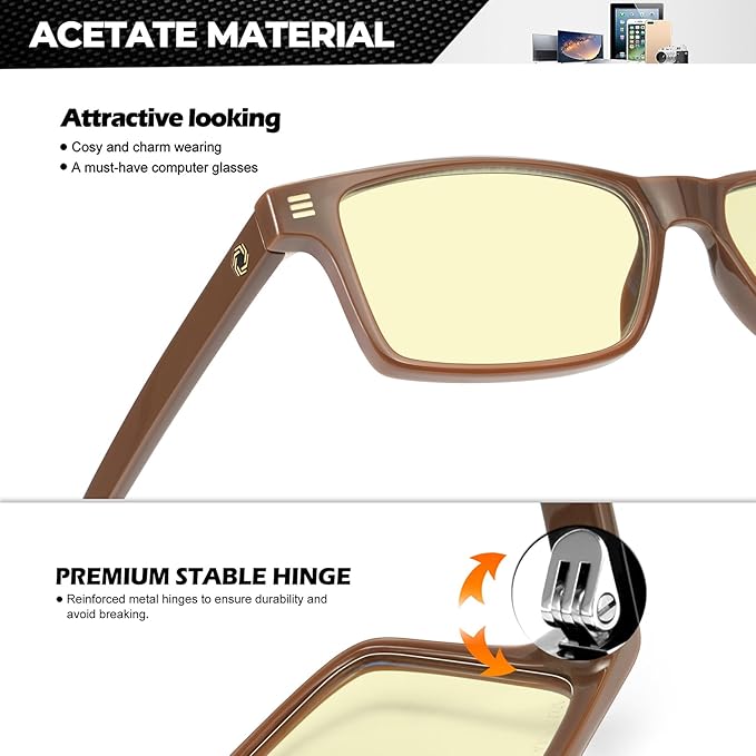 ANYLUV Blue Light Glasses Men Woman, Blue Light Blocking Glasses for Computer Gaming, Eye Strain Relief Eye Protection