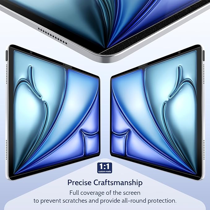 2 Pack Magnetic Paperfilm for iPad Air 13 Inch 2024/2025 (M2/M3, 6th/7th Gen), Feel Like Writing Drawing On Paper, Matte Removable Anti Glare Fingerprint Screen Protector Blue Light Filter