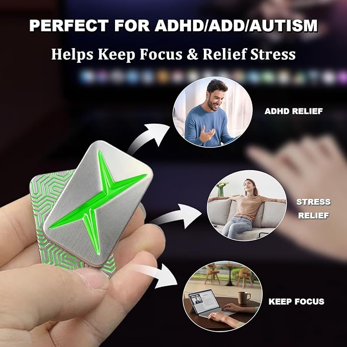 Breakthrough Fidget Slider, Trackless Fidget Slider for Fancy Play, EDC Fidget Toys Adults Sensory Toys Home Office Executive Desk Toys Gift for ADHD/ADD/Autism (Luminous Green)