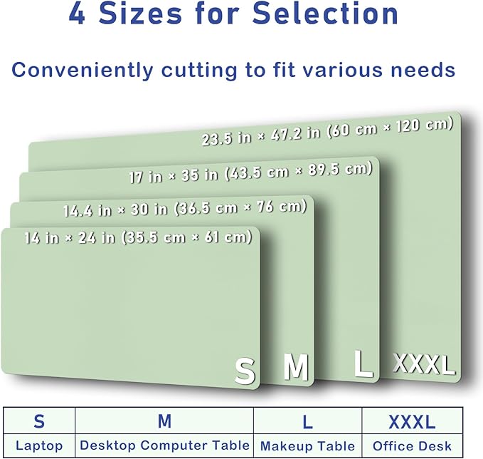 Boutilon Leather Desk Pad Protector,Non-Slip Mouse Pad,Laptop Desk Pad,Office Mouse Mat,Waterproof Leather Desk Blotter,Desk Writing Pad for Office and Home (S-Green,24"x 14")