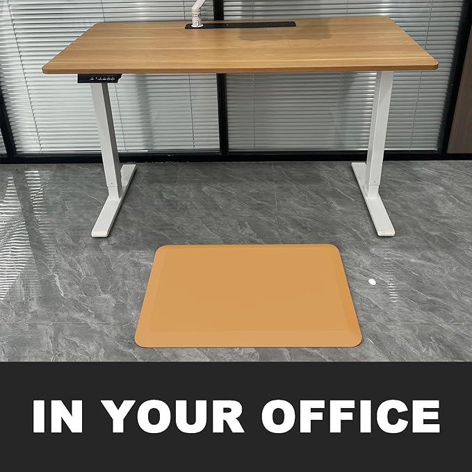 1" Extra Thick Anti Fatigue Floor Mat 50" L x 17" W,Kitchen Mat, Standing Desk Mat,140D Advanced PU Foam Ergonomic Comfort at Home, Office, Garage, Sink (Orange)