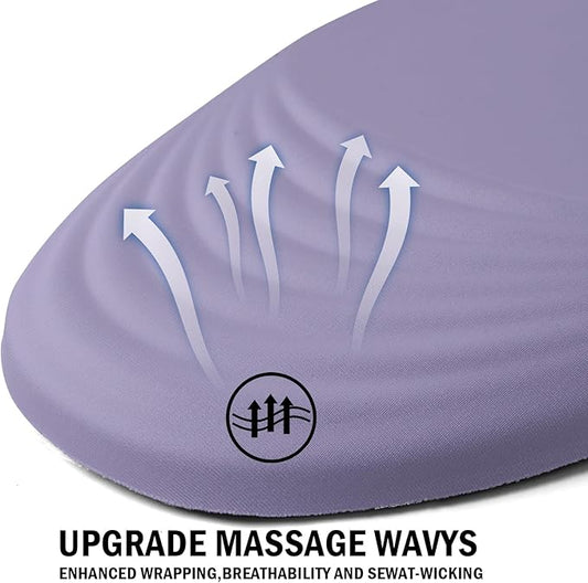 Ergonomic Mouse Pad with Wrist Rest Support,Mousepad Relief Carpal Tunnel Pain, Entire Memory Foam Mouse Pad with Non-Slip PU Base, Wireless Mouse Pad, Purple