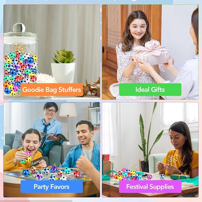 24 Pack Fidget Stress Balls for Adults, Stress Relief Sensory Soccer Stress Ball, Bulk Squishy Squeeze Ball Set for Birthday Gift, Soccer Party Favors, Adult Goodie Bag Stuffers