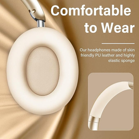 Y05 Bluetooth Headphones Wireless Over Ear with Microphone 48 Hours Playtime, High Sound Quality Foldable Soft Earpads Earphones for Travel - Starlight