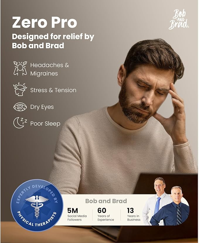 BOB AND BRAD Zero Pro Ultra-Quiet Eye Massager with Heat and Cooling, Lightweight Eye Massager with Scroll Button for Migraine Dry Eyes Relief, Relax, FSA Eligible/HSA Eligible Gifts for Women Men