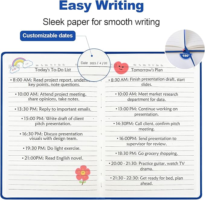 Lined Journal Notebook for Women Men,5.5"x8.3",100 GSM Thick Paper, A5 Hardcover Leather Journaling Notebooks for Writing,Travel,Work & School,College Ruled Notebooks for Note Taking Diary(Blue)