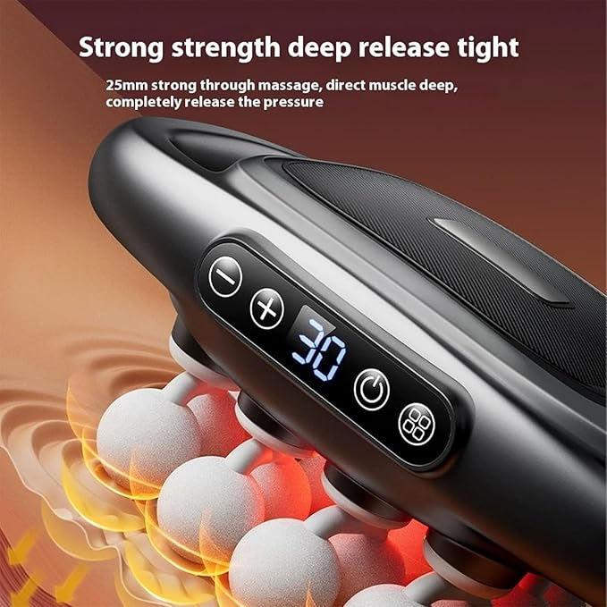 Morglaes Deep Tissue Massager - 2025 New Morglaes Massager, 16 Head Massage Deep Tissue with 3 Modes & 30 Intensities - Fascia Blaster for Back, Shoulders, Legs, Foot (Black*2)