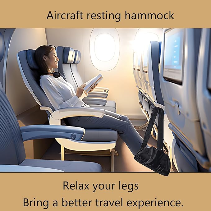 Airplane Foot Hammock Comfort Foot Hammock for Plane Travel Accessories,Airplane Gadgets,Good Use for Travel Essentials, Office,Desk (Grey, 1 Pack)