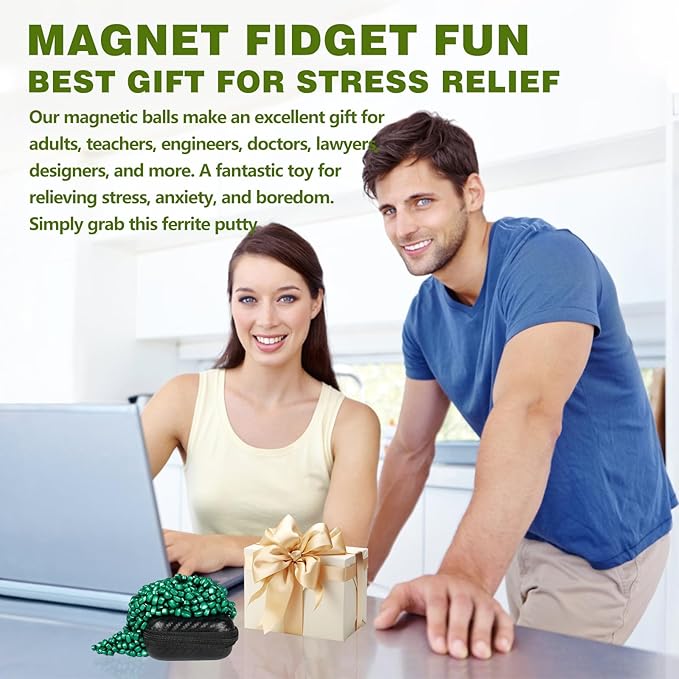 Cool Fidget Magnet Ferrite Putty, Slime Putty Party Favors, Hematite Magnetic Stones Eggs with 1.26 inch Magnet Balls, Anti Anxiety Desk Toy, Stress Relief EDC Toy Atuism Science Kit Gift Pink