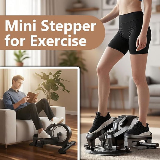 CRYSTAL FIT Under Desk Elliptical, Quiet & Portable Electric Seated Pedal Exerciser, Ellipse Leg Exerciser for Seniors Fully Assembled, 8 Level Speeds, Forward & Reverse Direction for Home Office