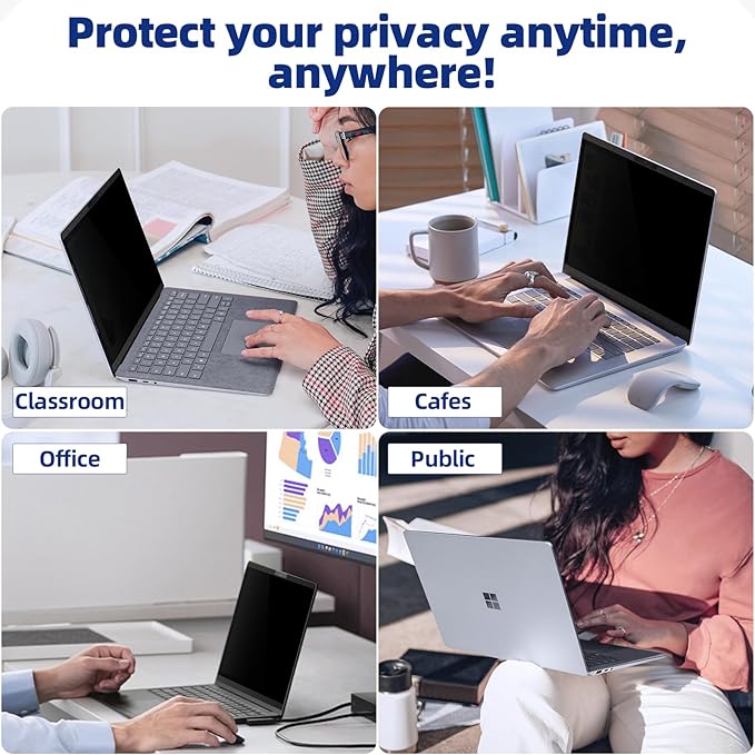 Magnetic Privacy Filter Compatible with 13.5 Inch Surface Laptop 5/4/3/2/1, Removable Anti-Glare Blue Light Laptop Privacy Screen Black Security Private
