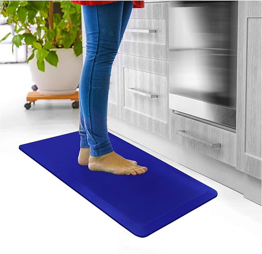 Ultralux Anti-Fatigue Standing Comfort Mat, Thick Non-Slip Cushioned Kitchen Floor Mat 3/4” Thick 16” x 24” Premium Durable Ergonomic Multi-Use Standing Support Pad, Home, Office, Kitchen Rug, Blue