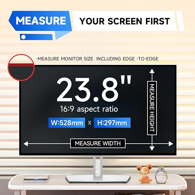 IPROKKO 【2 Pack】 23.8 inch Anti-Blue Light Monitor Screen Protector for 16:9 Widescreen,Removable Anti Glare Blue Light Blocking Screen Filter,LED PC Anti-UV Eye Protection Filter Film