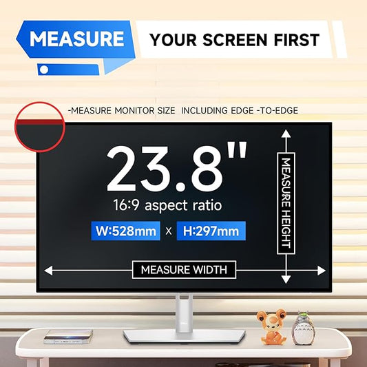 IPROKKO 【2 Pack】 23.8 inch Anti-Blue Light Monitor Screen Protector for 16:9 Widescreen,Removable Anti Glare Blue Light Blocking Screen Filter,LED PC Anti-UV Eye Protection Filter Film