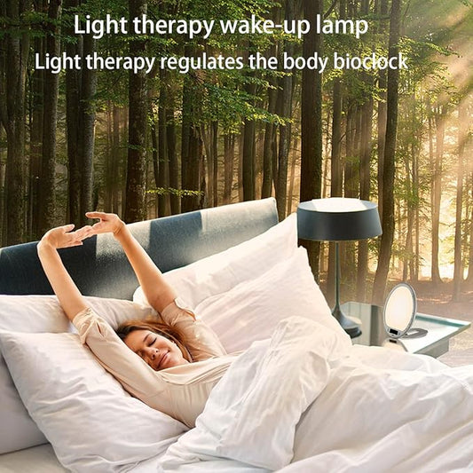 Light Therapy Lamp Sunrise Alarm Clock Wake up lamp 10000 lux UV-Free Sun lamp Bioclock Adjustment APP Control Portable No Built-in Lithium Battery