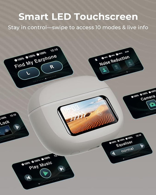 Wireless Earbuds, Ear Buds Active Noise Cancelling with Charging Case, 6.0 Bluetooth Earbuds with AI Clear Calls, 40H Playtime for Sports & Working, Stereo Sound Headphones for iPhone/Android/iPad