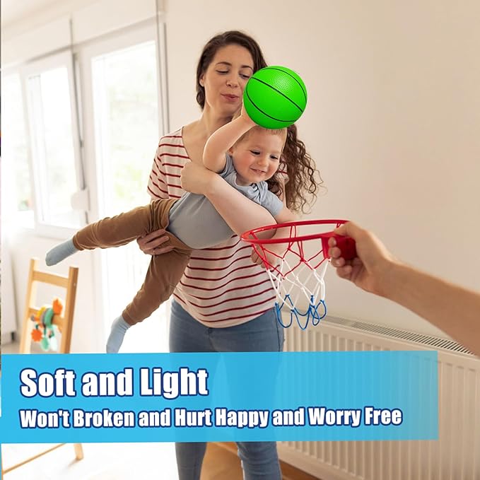 5 Inch Foam Mini Basketball Toys for Indoor Mini Hoops Set, Soft Squishy Stress Ball, Toddler Balls, Swimming Pool Beach Toy Balls, Playground Ball for Adults & Kids Sensory Toy 3 Pack