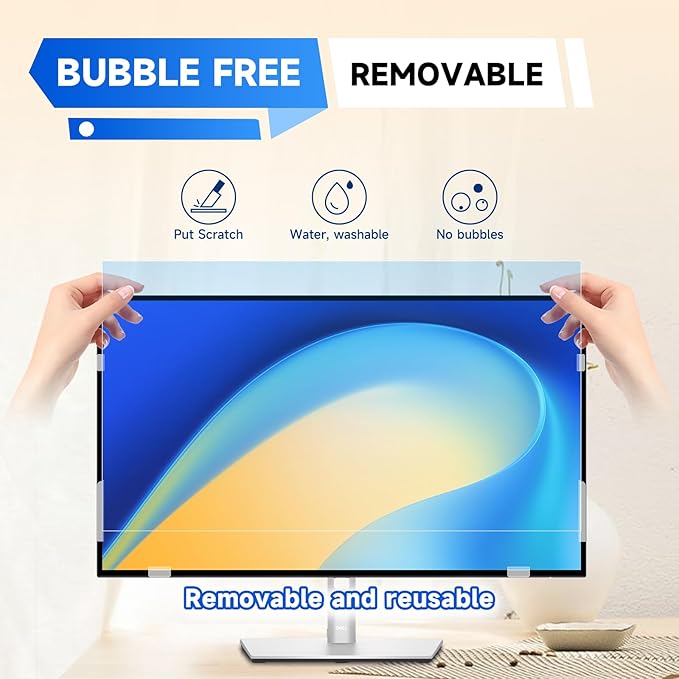 IPROKKO 【2 Pack】 23.8 inch Anti-Blue Light Monitor Screen Protector for 16:9 Widescreen,Removable Anti Glare Blue Light Blocking Screen Filter,LED PC Anti-UV Eye Protection Filter Film